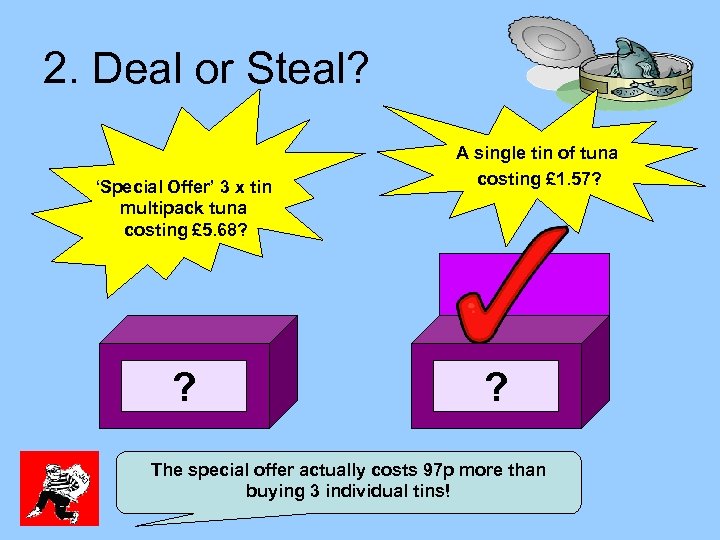 2. Deal or Steal? ‘Special Offer’ 3 x tin multipack tuna costing £ 5.
