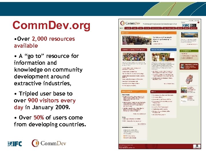 Comm. Dev. org • Over 2, 000 resources available • A “go to” resource