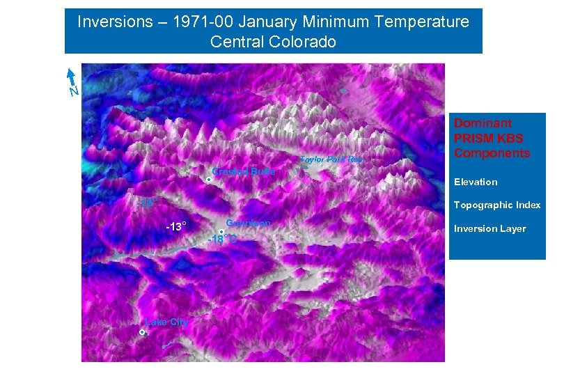 Inversions – 1971 -00 January Minimum Temperature Central Colorado N Taylor Park Res. Crested