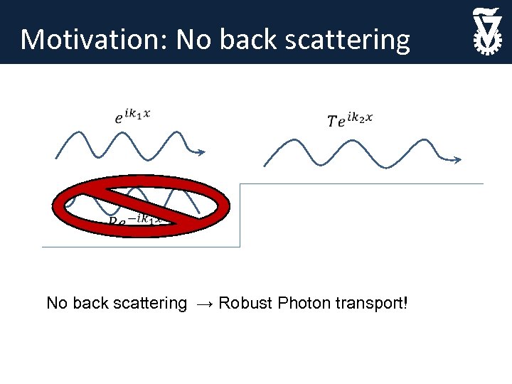 Motivation: No back scattering → Robust Photon transport! 