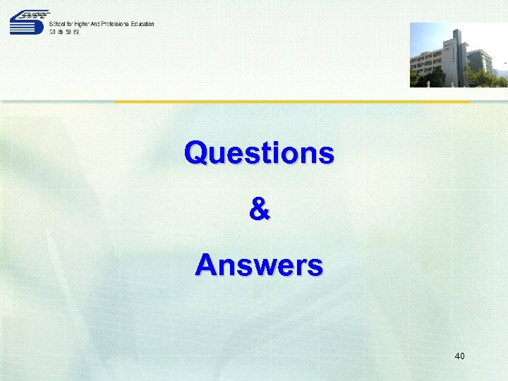 Questions & Answers 40 