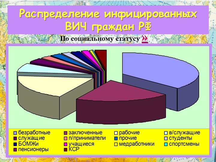 Распределение инфицированных ВИЧ граждан РФ По социальному статусу » 