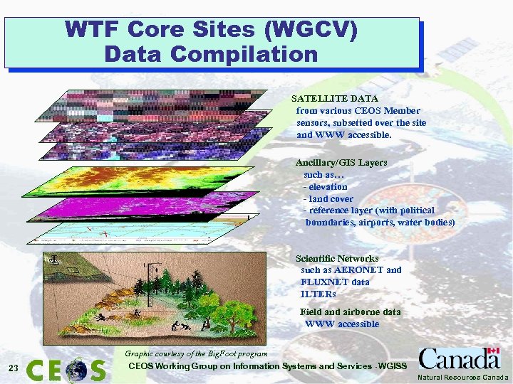 WTF Core Sites (WGCV) Data Compilation SATELLITE DATA from various CEOS Member sensors, subsetted