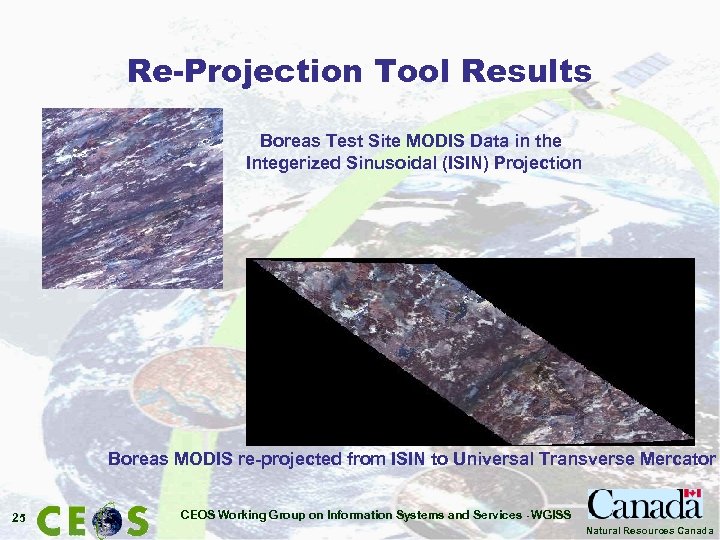 Re-Projection Tool Results Boreas Test Site MODIS Data in the Integerized Sinusoidal (ISIN) Projection
