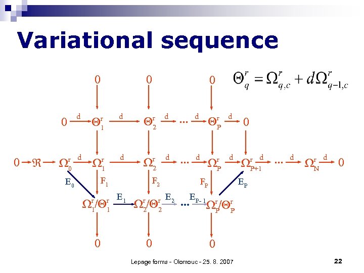 Variational sequence 0 d r d 0 0 d r 1 r 2 d