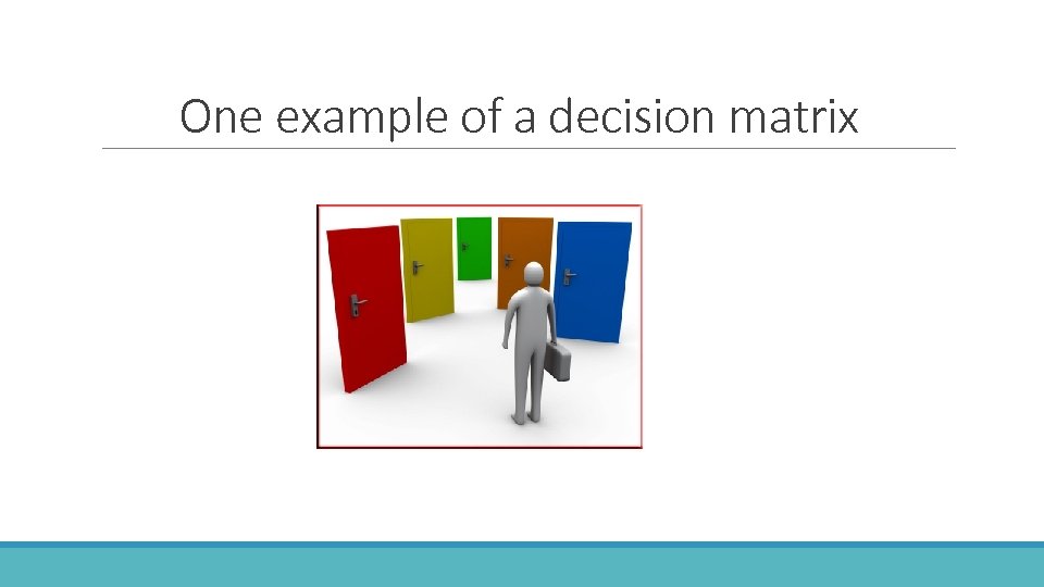 One example of a decision matrix 