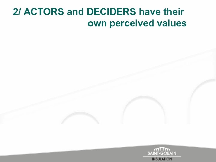 2/ ACTORS and DECIDERS have their own perceived values 
