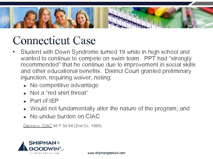 Connecticut Case • Student with Down Syndrome turned 19 while in high school and
