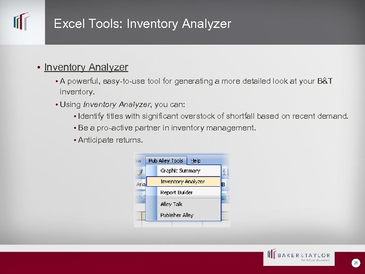 Excel Tools: Inventory Analyzer • A powerful, easy-to-use tool for generating a more detailed