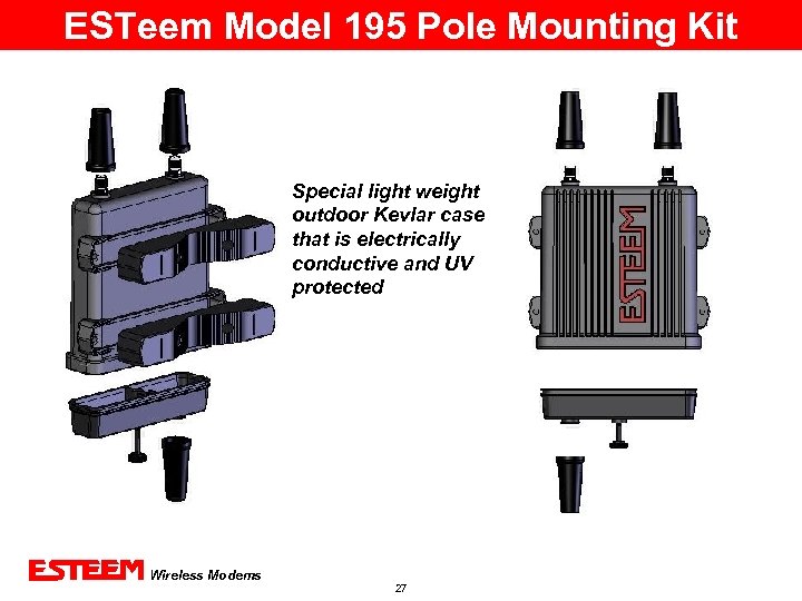 ESTeem Model 195 Pole Mounting Kit Special light weight outdoor Kevlar case that is