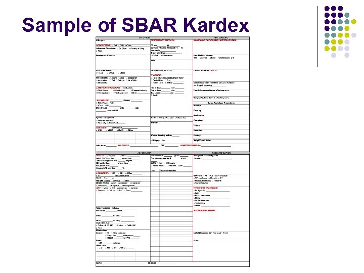 Sample of SBAR Kardex 