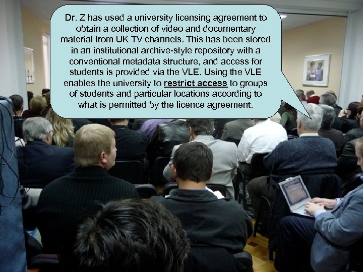 Dr. Z has used a university licensing agreement to obtain a collection of video