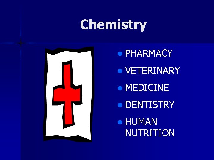 Chemistry l PHARMACY l VETERINARY l MEDICINE l DENTISTRY l HUMAN NUTRITION 