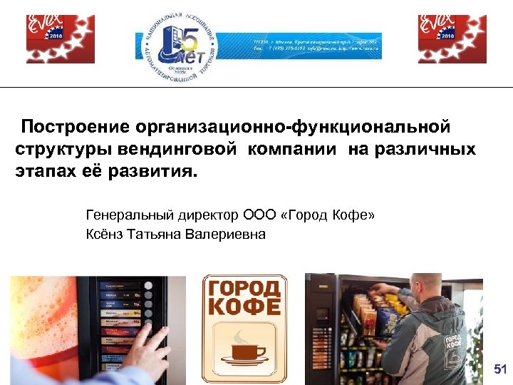  Построение организационно-функциональной структуры вендинговой компании на различных этапах её развития. Генеральный директор ООО