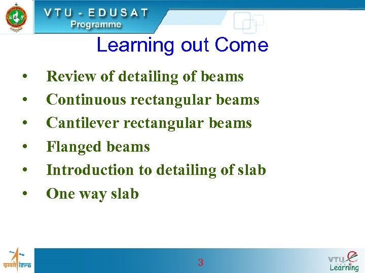 Learning out Come • • • Review of detailing of beams Continuous rectangular beams