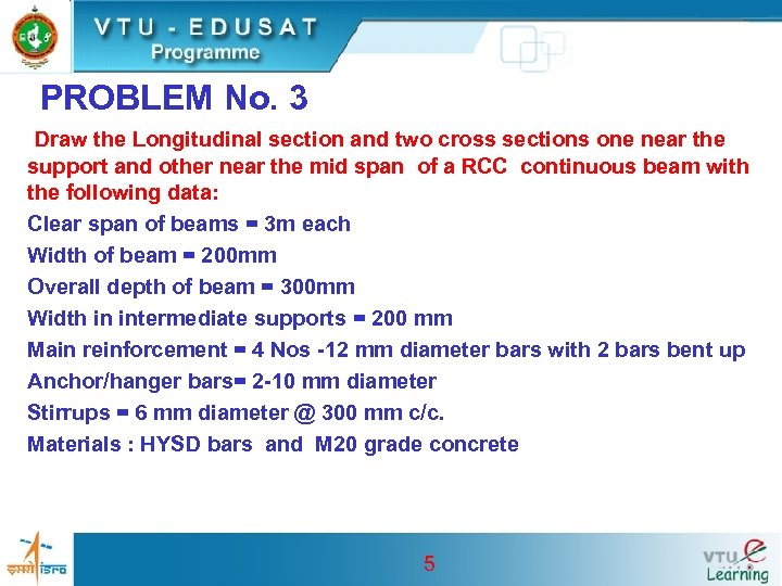 PROBLEM No. 3 Draw the Longitudinal section and two cross sections one near the