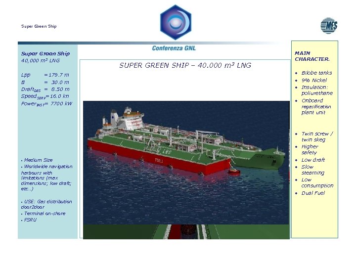 Super Green Ship 40, 000 m 3 LNG Lpp =179. 7 m B =