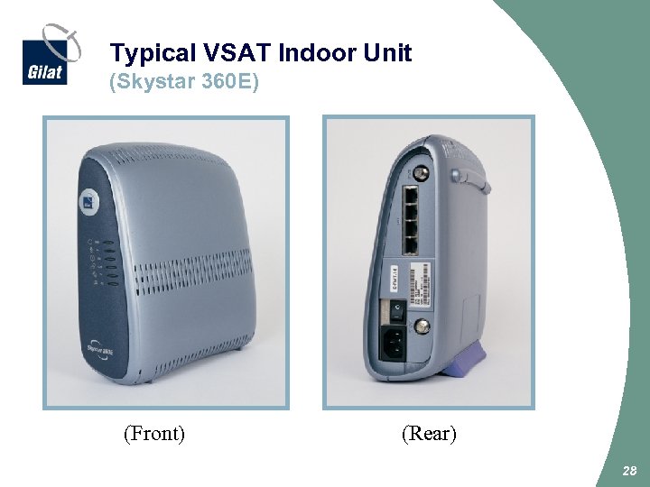 Typical VSAT Indoor Unit (Skystar 360 E) (Front) (Rear) 28 