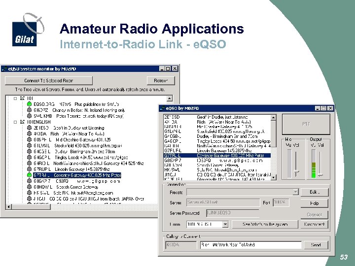 Amateur Radio Applications Internet-to-Radio Link - e. QSO xx 53 