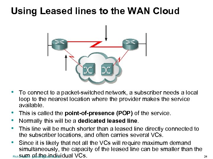 Using Leased lines to the WAN Cloud • To connect to a packet-switched network,