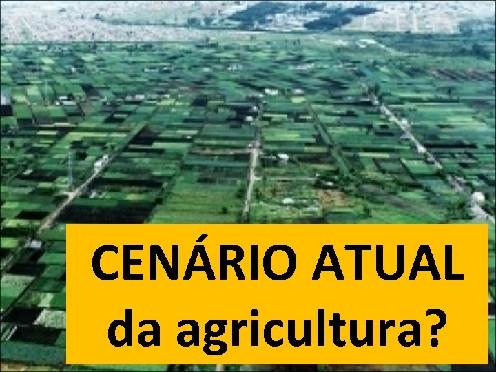 CENÁRIO ATUAL da agricultura? 