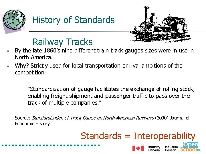 History of Standards Railway Tracks § § By the late 1860’s nine different train