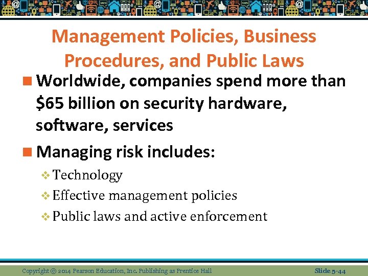 Management Policies, Business Procedures, and Public Laws n Worldwide, companies spend more than $65