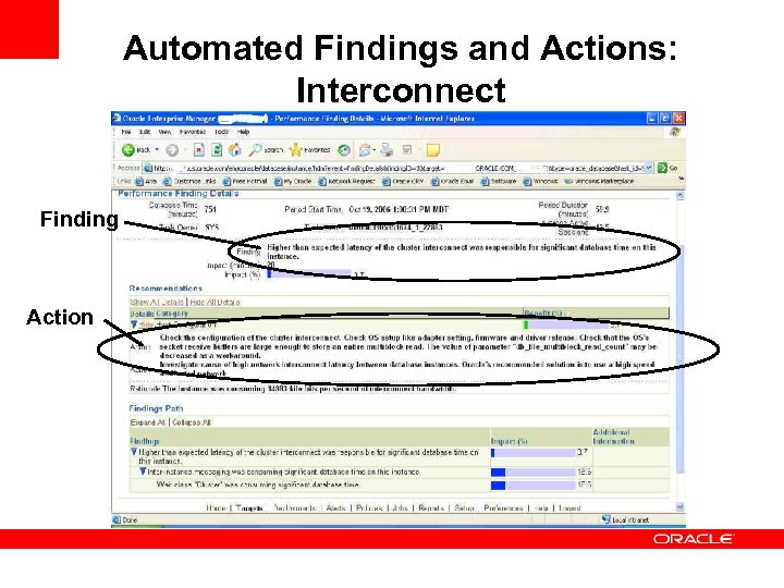 Automated Findings and Actions: Interconnect Finding Action 