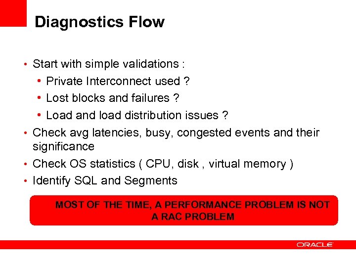 Diagnostics Flow • Start with simple validations : • Private Interconnect used ? •