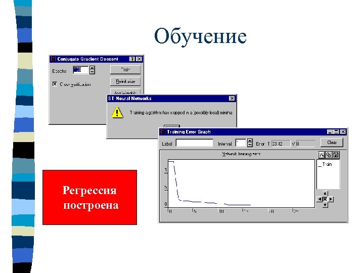 Обучение Регрессия построена 