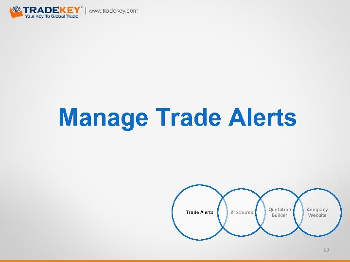 Manage Trade Alerts Brochures Quotation Builder Company Website 53 