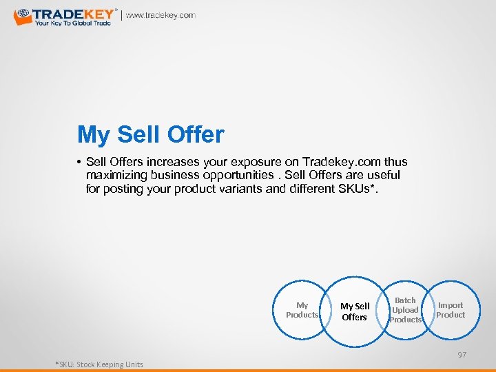 My Sell Offer • Sell Offers increases your exposure on Tradekey. com thus maximizing