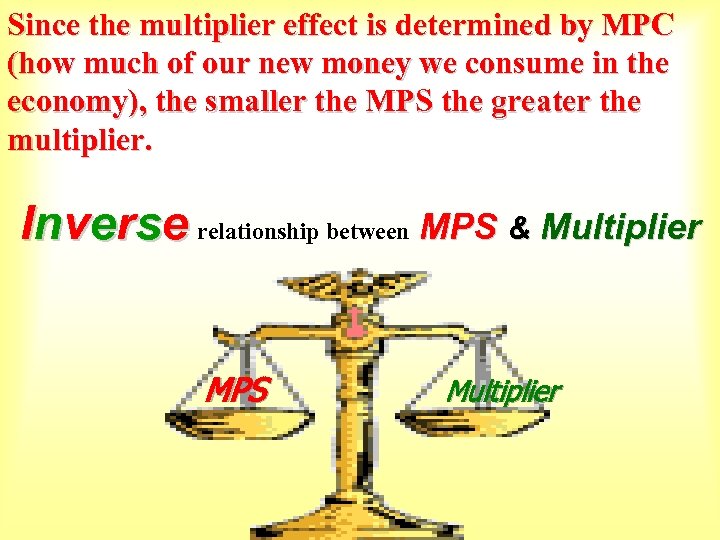 Since the multiplier effect is determined by MPC (how much of our new money