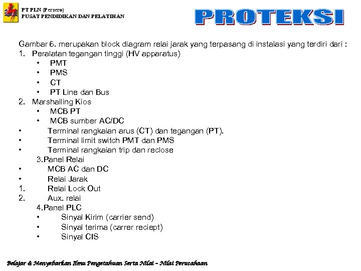 PT PLN (Persero) PUSAT PENDIDIKAN DAN PELATIHAN Gambar 6. merupakan block diagram relai jarak