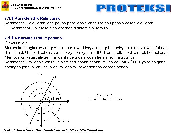 PT PLN (Persero) PUSAT PENDIDIKAN DAN PELATIHAN 7. 1. 1. Karakteristik Rele Jarak Karakteristik