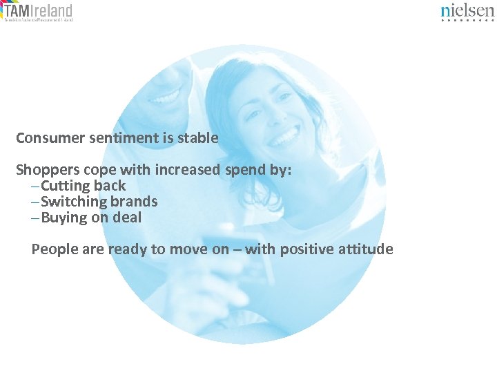 Consumer sentiment is stable Shoppers cope with increased spend by: – Cutting back –