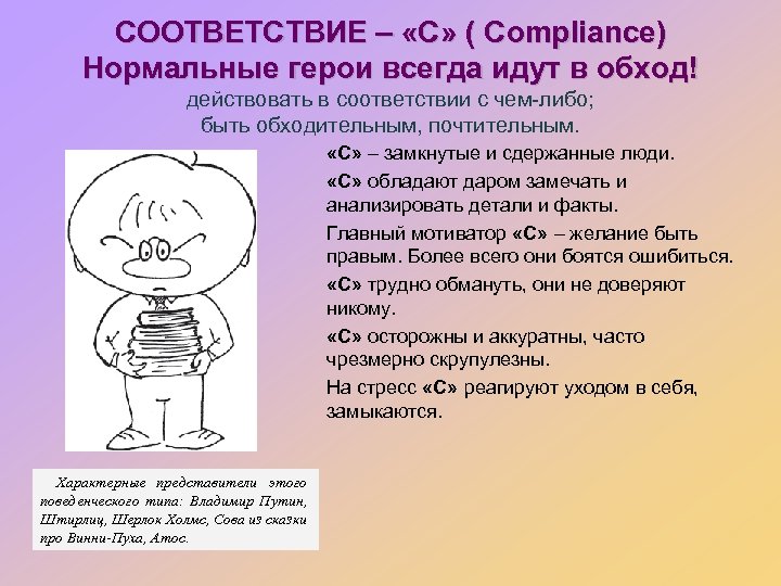 СООТВЕТСТВИЕ – «С» ( Compliance) Нормальные герои всегда идут в обход! действовать в соответствии