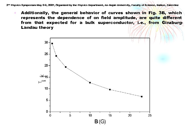2 ed Physics Symposium May 8 -9, 2007, Organized by the Physics Department, An-Najah