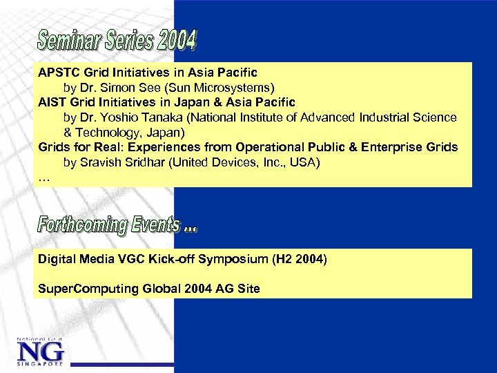 APSTC Grid Initiatives in Asia Pacific by Dr. Simon See (Sun Microsystems) AIST Grid