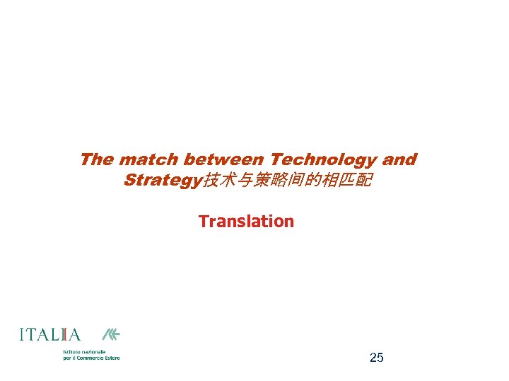 The match between Technology and Strategy技术与策略间的相匹配 Translation 25 