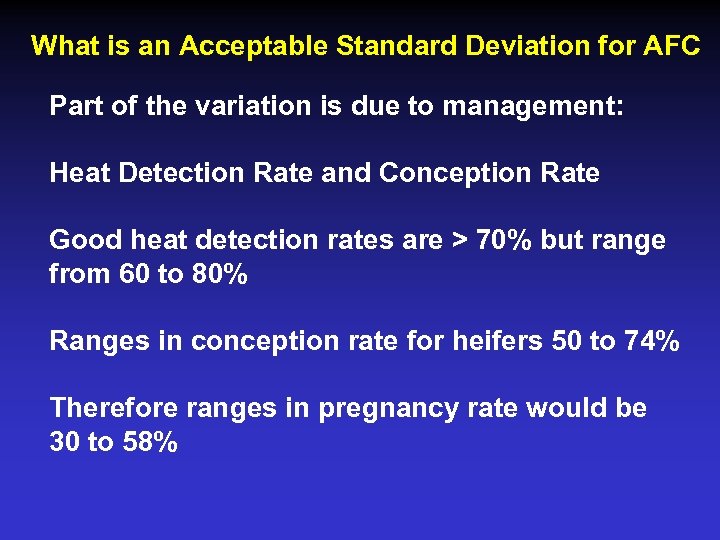 What is an Acceptable Standard Deviation for AFC Part of the variation is due
