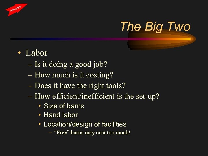 The Big Two • Labor – Is it doing a good job? – How