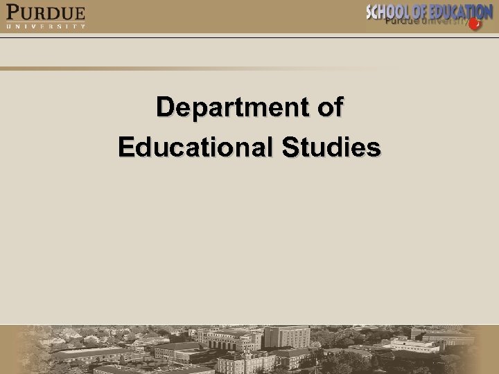 Department of Educational Studies 