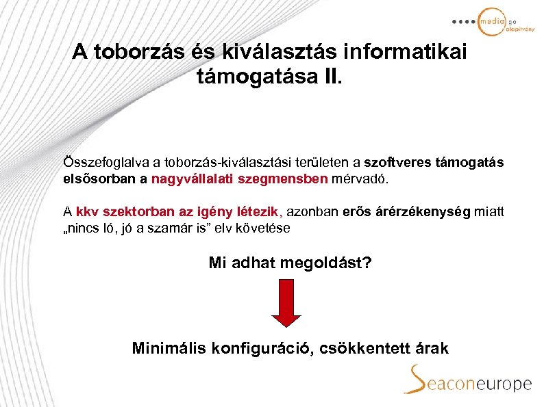 A toborzás és kiválasztás informatikai támogatása II. Összefoglalva a toborzás-kiválasztási területen a szoftveres támogatás