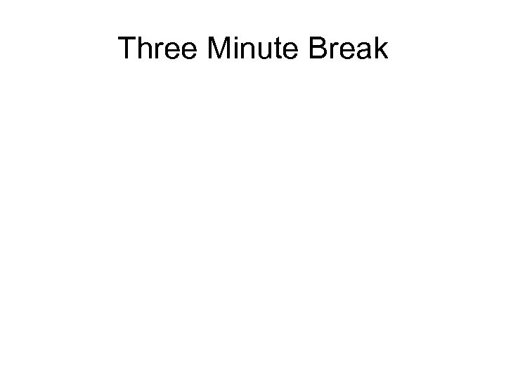 Three Minute Break 