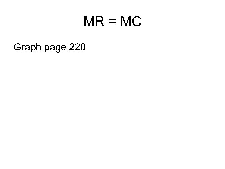 MR = MC Graph page 220 