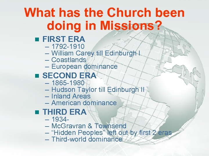 A Free sample background from www. awesomebackgrounds. com What has the Church been doing