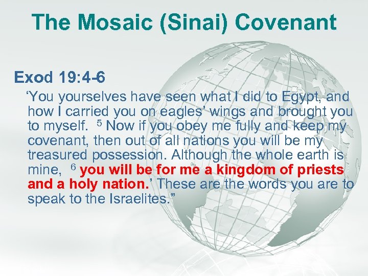 A Free sample background from www. awesomebackgrounds. com Slide 7 The Mosaic (Sinai) Covenant