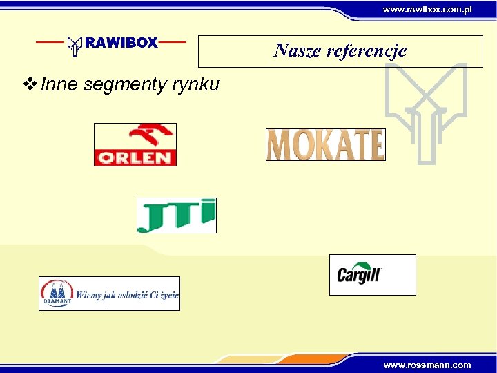 www. rawibox. com. pl Nasze referencje v Inne segmenty rynku www. rossmann. com 