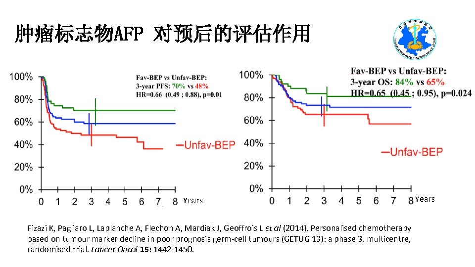 肿瘤标志物AFP 对预后的评估作用 Years Fizazi K, Pagliaro L, Laplanche A, Flechon A, Mardiak J, Geoffrois